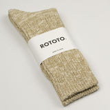 RoToTo - Low Gauge Slub Crew Socks - Beige