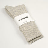 RoToTo - Low Gauge Slub Crew Socks - Light Gray
