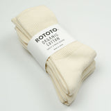 RoToTo - Organic Daily 3-Pack Ribbed Crew Socks - Ecru