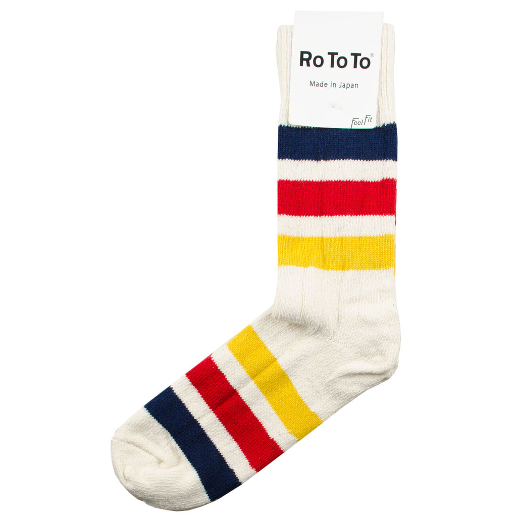 RoToTo - Park Stripes Socks - Ivory