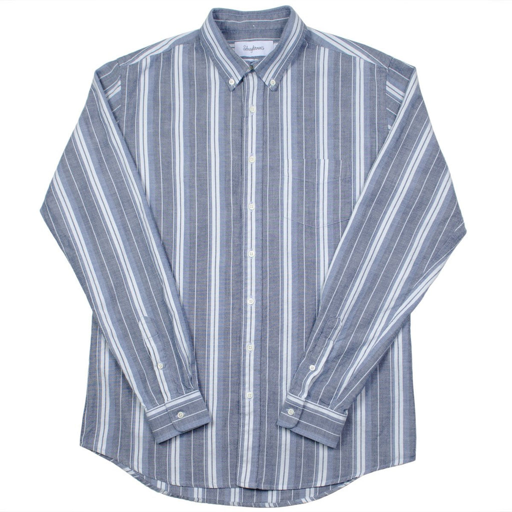 Schnayderman's - Oxford Indigo Stripe Shirt - Blue & White