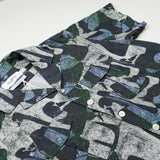 Schnayderman's - Swan Print SS Notch Shirt – Black/White/Green