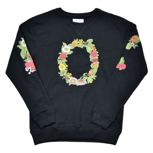 Soulland - Florarina Sweatshirt with Flower Embroidery - Black