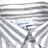 Soulland - Goldsmith Button-down Shirt - White / Green Stripes