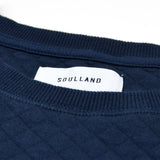 Soulland - Huddleston Sweater in Quilted Fabric - Navy