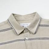 Soulland - Logan Linen Shirt - Beige / Navy Stripes