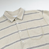 Soulland - Logan Linen Shirt - Beige / Navy Stripes