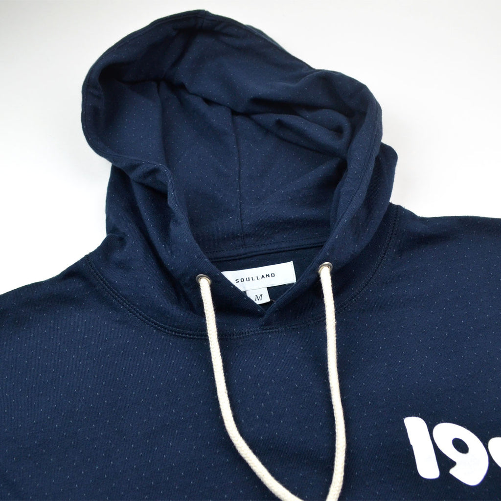 Soulland - String Hooded Sweat with Print - Navy
