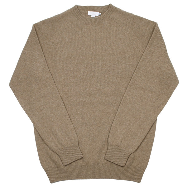 Sunspel - Lambswool Crewn Neck Sweater - Oatmeal Melange