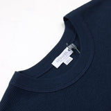 Sunspel - Long Sleeve Crew Neck Waffle T-shirt - Navy