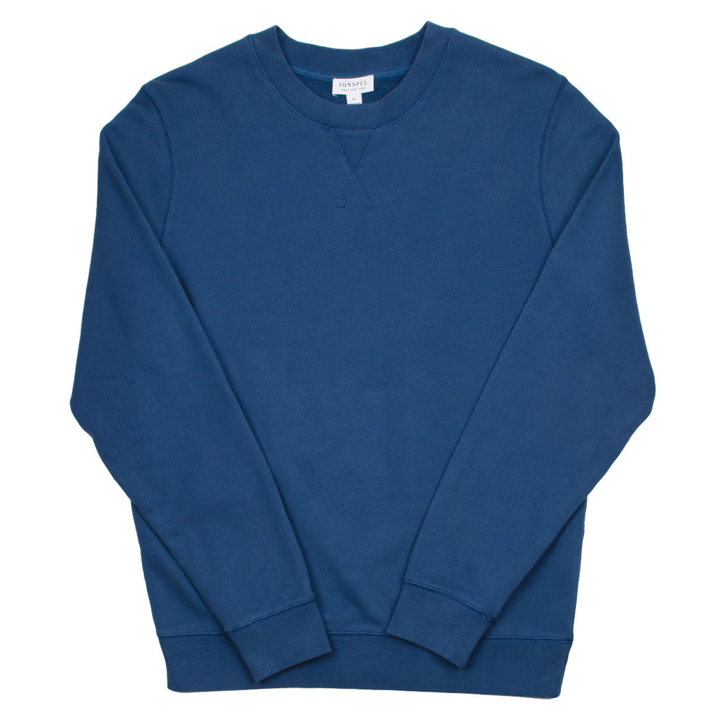 Sunspel - Loopback Sweatshirt - Smoke Blue