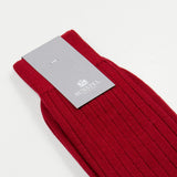 Sunspel - Merino Rib Socks - Madder (Red)