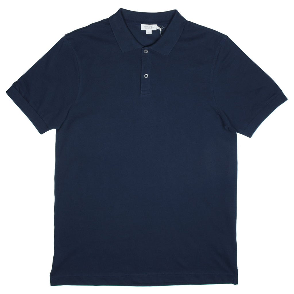 Sunspel - Short Sleeve Piqué Polo Shirt - Navy