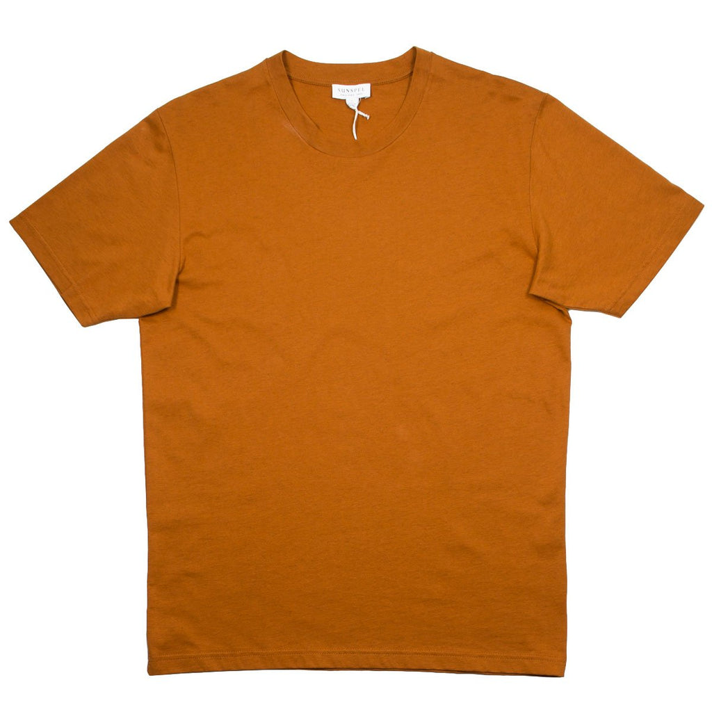 Sunspel - Short Sleeve Riviera Crew Neck T-shirt - Burnt Sienna Mel.