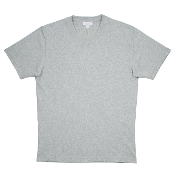 Sunspel - Short Sleeve Riviera Crew Neck T-shirt - Light Grey