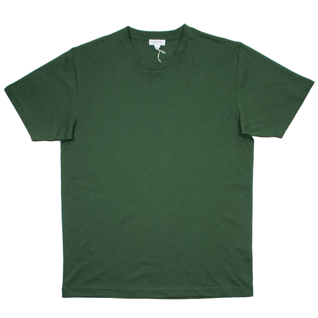 Sunspel - Short Sleeve Riviera Crew Neck T-shirt - Pine Melange