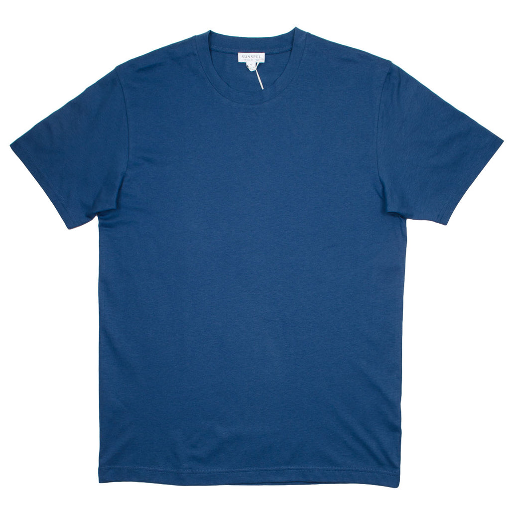 Sunspel - Short Sleeve Riviera Crew Neck T-shirt - Smoke Blue
