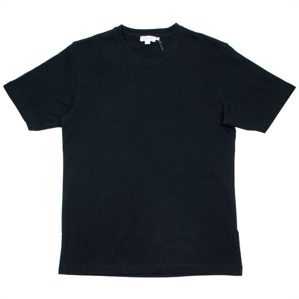 Sunspel - Short Sleeve Riviera Mesh Crew Neck T-shirt - Black