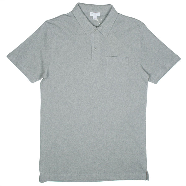 Sunspel - Short Sleeve Riviera Polo - Grey Melange