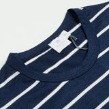 Sunspel - Striped Crew T-shirt - Navy / White Stripes