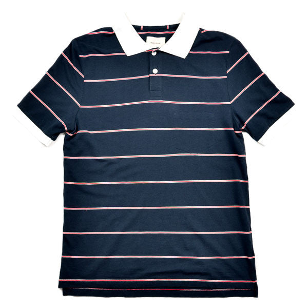 This Is Not A Polo Shirt. – Micro Trad Stripe Pocket Polo – Blue Nights