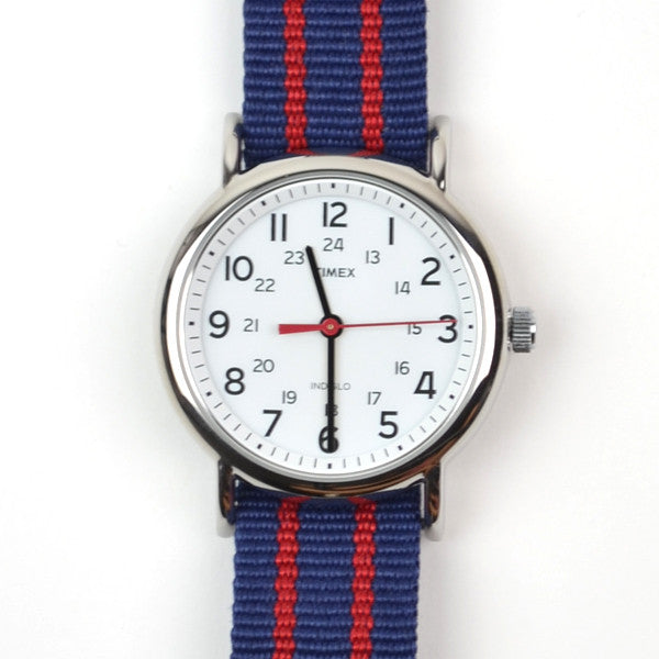 Timex - Weekender - White / Blue-Red Nato Strap