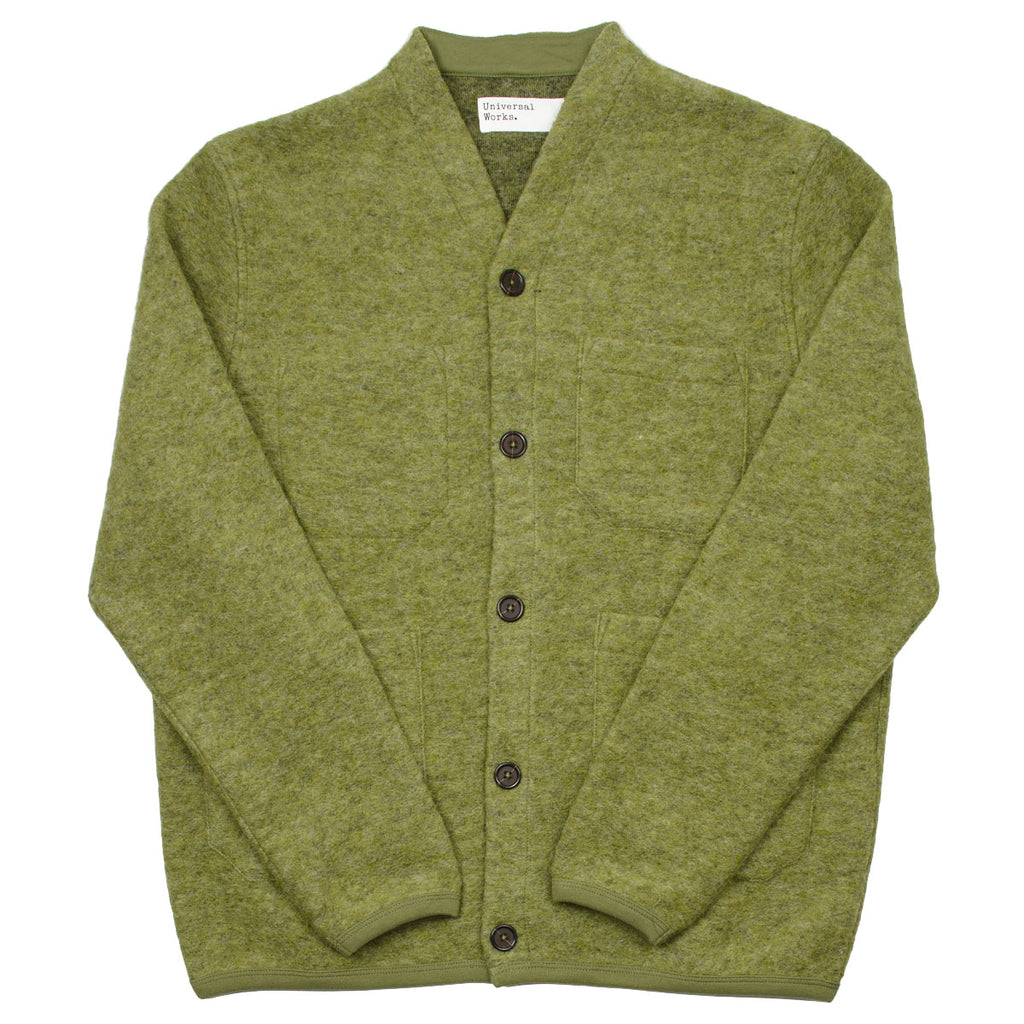 Universal Works - Cardigan Wool Fleece - Light Olive