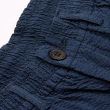 Universal Works - Pleated Track Pant Cotton Seersucker - Navy
