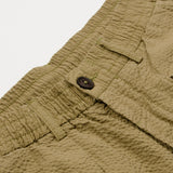 Universal Works - Pleated Track Pant Cotton Seersucker - Olive
