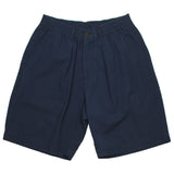 Universal Works - Pleated Track Short Cotton Seersucker - Navy