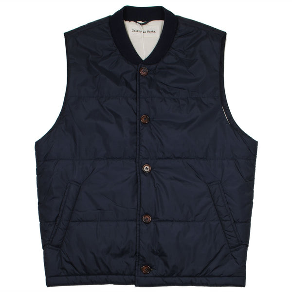 Universal Works - Quilted Gilet Italian Nylon - Navy