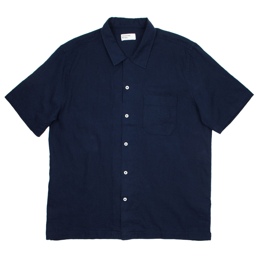 Universal Works - Road Shirt Linen Shirting - Navy