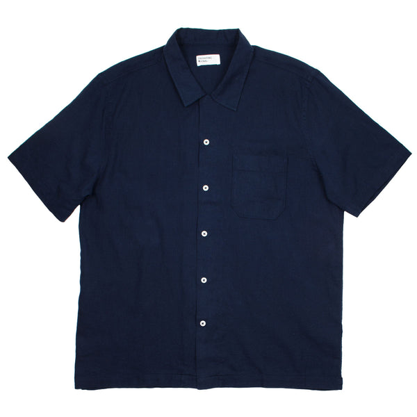 Universal Works - Road Shirt Linen Shirting - Navy