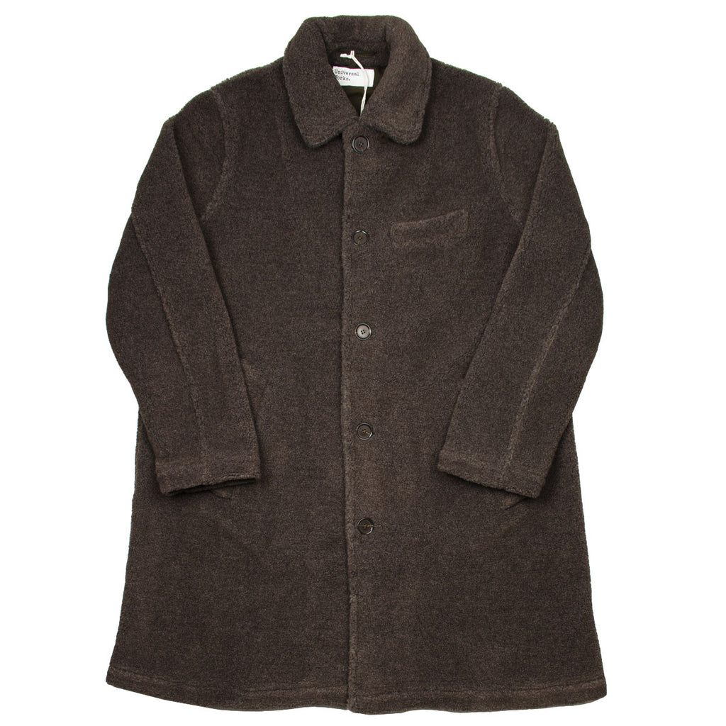 Universal Works - Short Overcoat Rocket Fleece - Brown