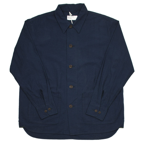 Universal Works - Travail Shirt Cotton Seersucker - Navy