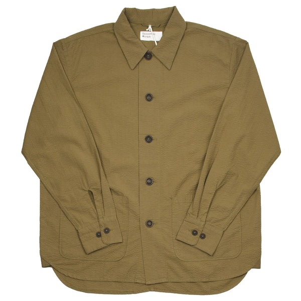 Universal Works - Travail Shirt Cotton Seersucker - Olive